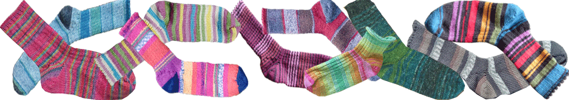 a banner of knitted socks